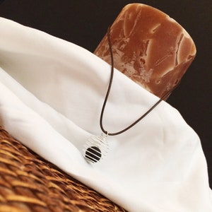 1&quot; charm Spiral Cage Lava Stone Essential Oil Necklace for Aromatherapy Brown Necklace