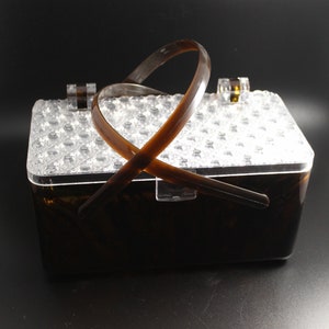 Bolso de mano o cartera vintage de lucita y carey