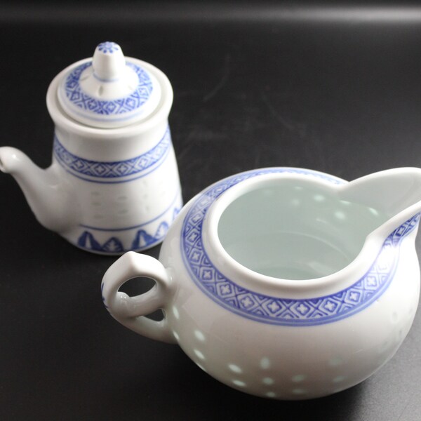 Chinoiserie Blue and White Sauce or Serving Duo