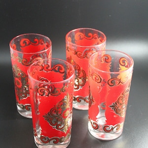 Red Gold Bar Glasses - Etsy