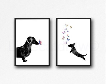 sausage dog wall art