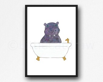 Hippo Bath Decor Etsy