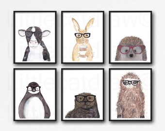 Animals with glasses | Etsy