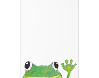 Frog II Print Peeking Watercolor Painting Print Peekaboo Animals Green Tree Frog Wall Art Wall Decor Frog Gift Art Prints Unframed Poster