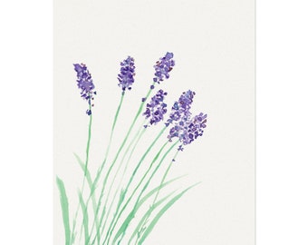 Lavender Textured Watercolor Matte Poster Floral Watercolour Print Lavender Wall Art Home Decor Art Print Lavender