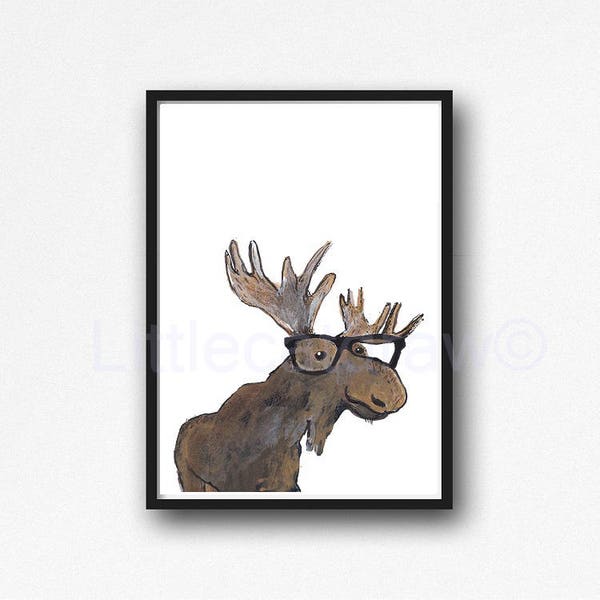 Moose Wall Art Etsy