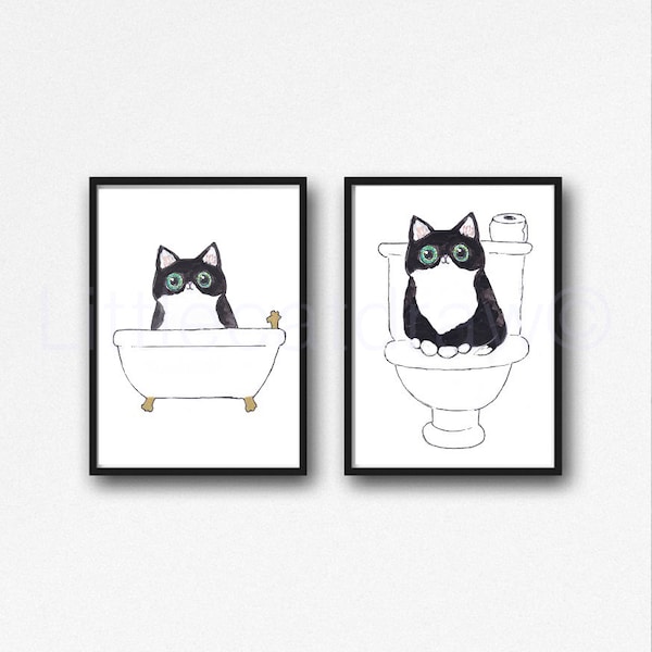 Cat Bathroom Etsy