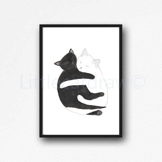 English Picture Black Tabby Kitten Cat Art Print 