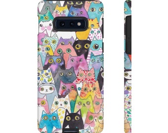 All the Cats Watercolour Art by Littlecatdraw Phone Tough Case iphone Galaxy Samsung etc Cat Art Phone Case