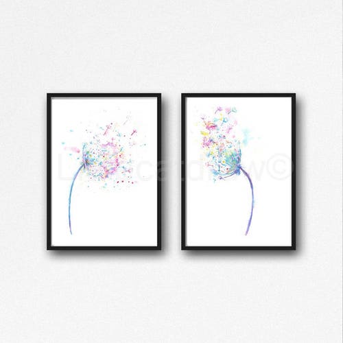 Dandelion Set of 2 Metal Wall Art Etsy