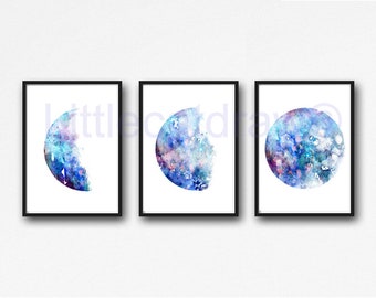 Moon Set Of 3 Prints Unframed Choose Your Set Gift