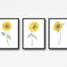 Sunflower Painting Print Set Of 3 Watercolor Print Floral Wall Decor Flower Sun Flower Home Decor 3 Art Prints Wall Art Unframed 
