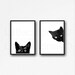 Black Cat Print Set Of 2 Painting Art Prints Cat Art Wall Decor Cat Lover Gift Pet Moms Living Room Decor Wall Cat Decor Unframed 