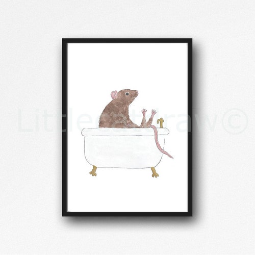 Mouse Art Pet Rat Painting Rodent Watercolor Print Mouse Etsy Australia
