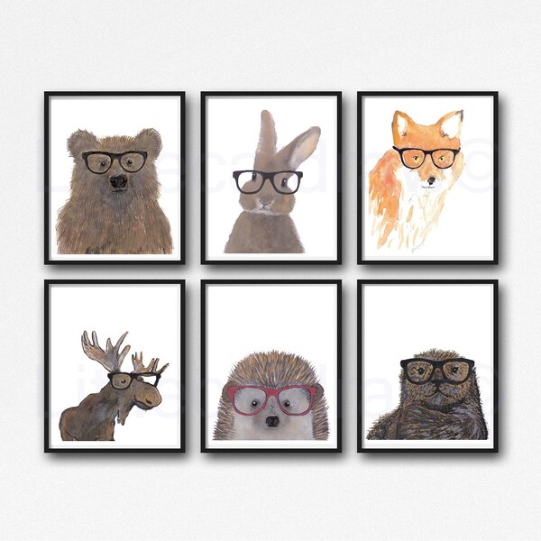Animals With Glasses - Etsy
