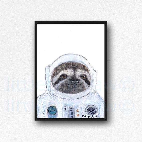 sloth wearing a space suit