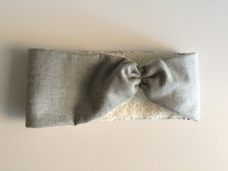 Shearling Lined Flannel Headband and Ear Warmer image 3