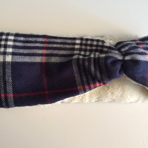 Shearling Lined Flannel Headband and Ear Warmer image 2