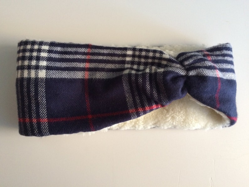 Shearling Lined Flannel Headband and Ear Warmer image 2