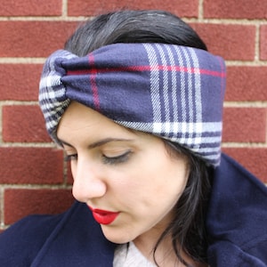 Shearling Lined Flannel Headband and Ear Warmer image 1