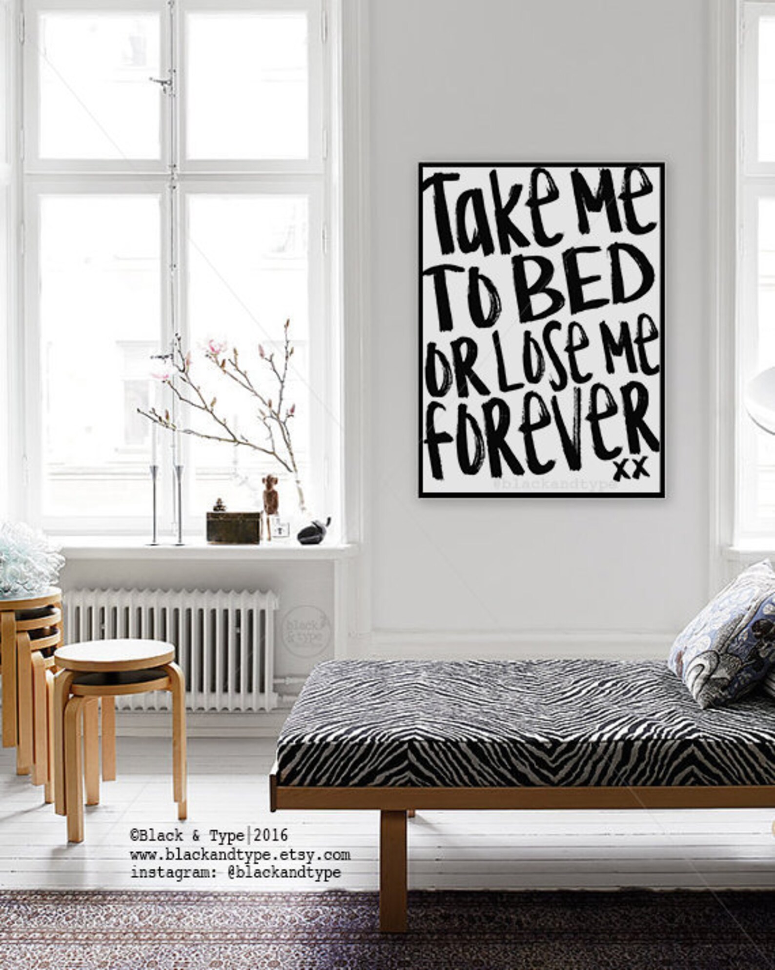 Take Me To Bed or Lose Me Forever Typography Print Take Etsy
