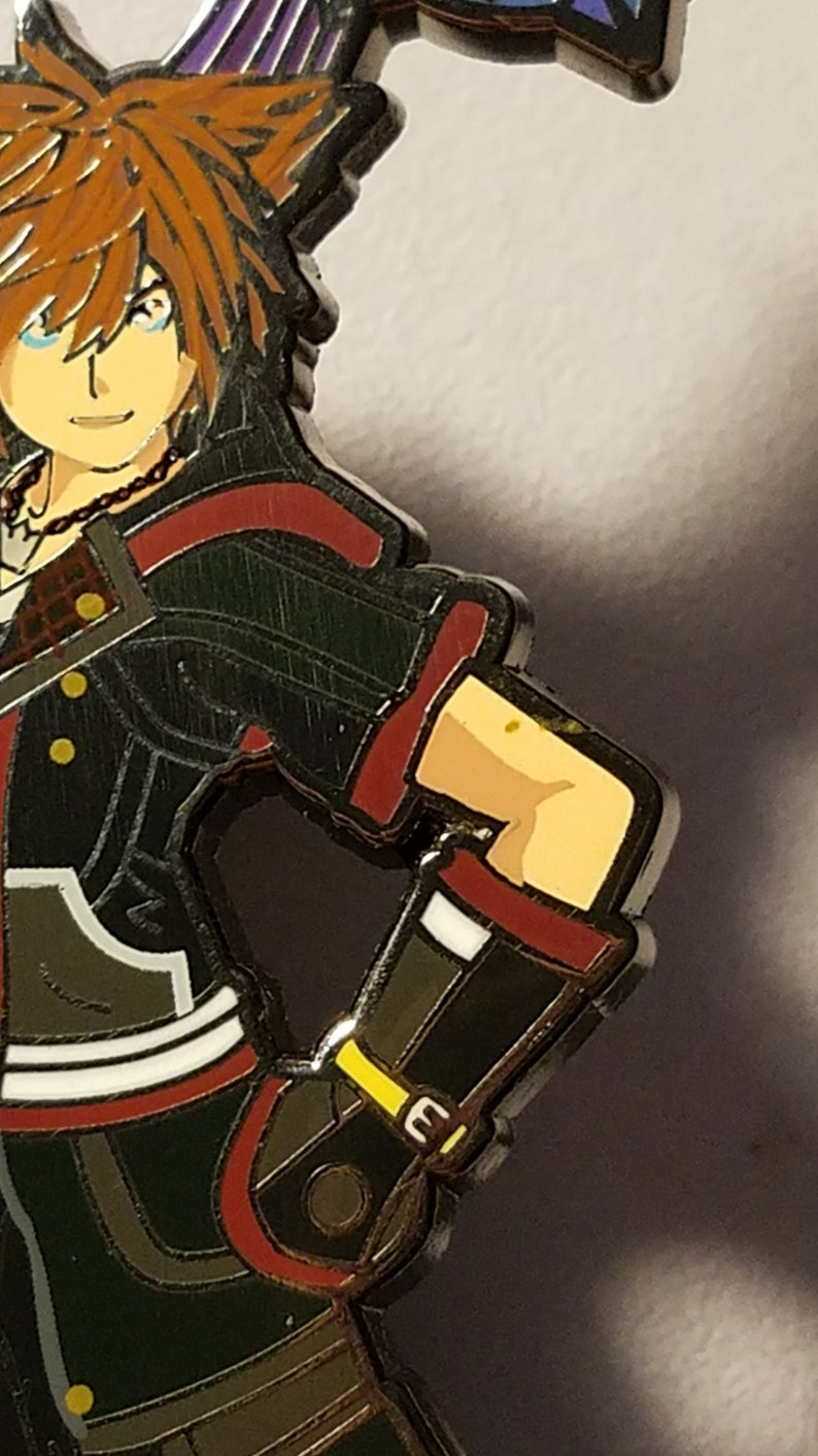 Kingdom hearts Sora with keyblade enamel pin FLAWED | Etsy