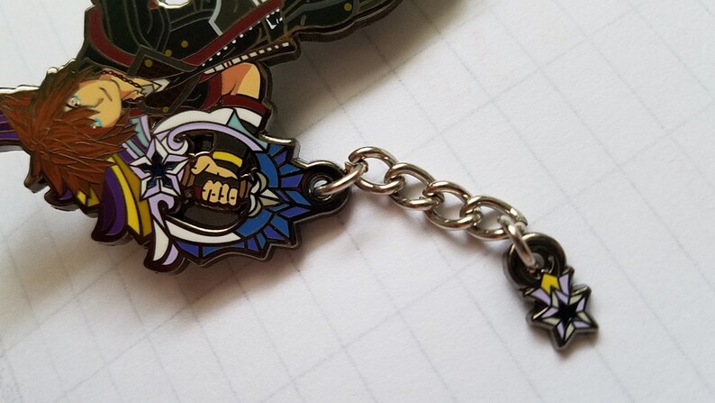 Kingdom hearts Sora with keyblade enamel pin FLAWED | Etsy