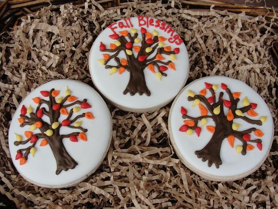 Items similar to Fall Blessings Hand Decorated Sugar Cookies - 1 dozen ...
