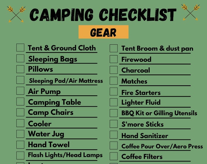Editable Camping Checklist Camping Planner Pets Camping Etsy