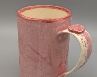 Lady in Red Ceramic Mug | Magical Coffee or Tea Cup | Slip Casted Hand-Made Clay Mug | Pottery | Gift Idea