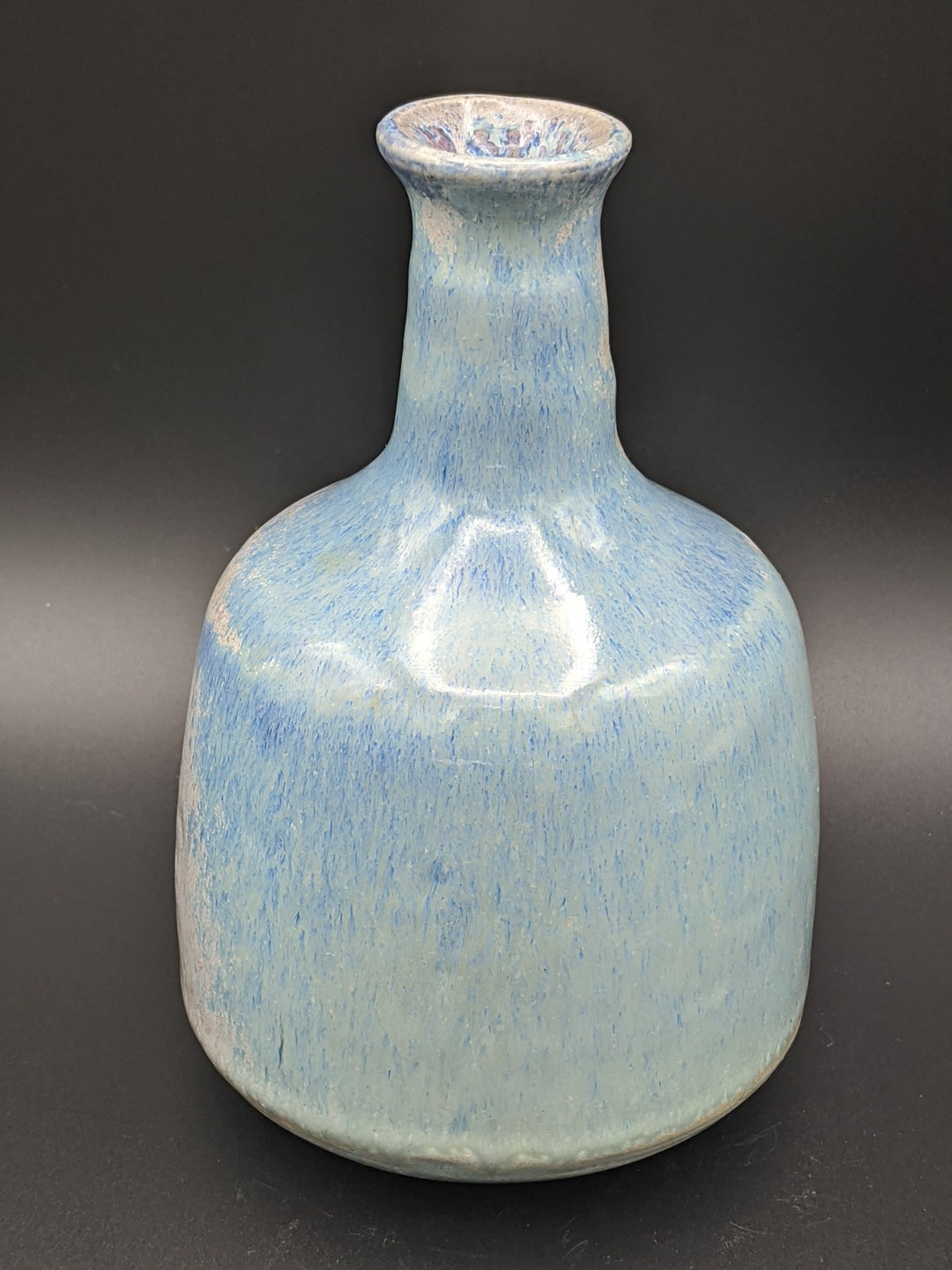 Ice Blue Winter Ceramic Vase | Wheel-thrown Stoneware Vase | Pottery ...