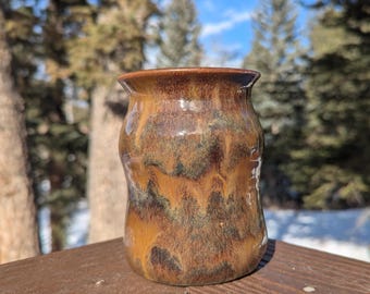 Honey Ceramic Vase | Wheel-thrown Stoneware Vase | Pottery | Home Decor | Unique Gift