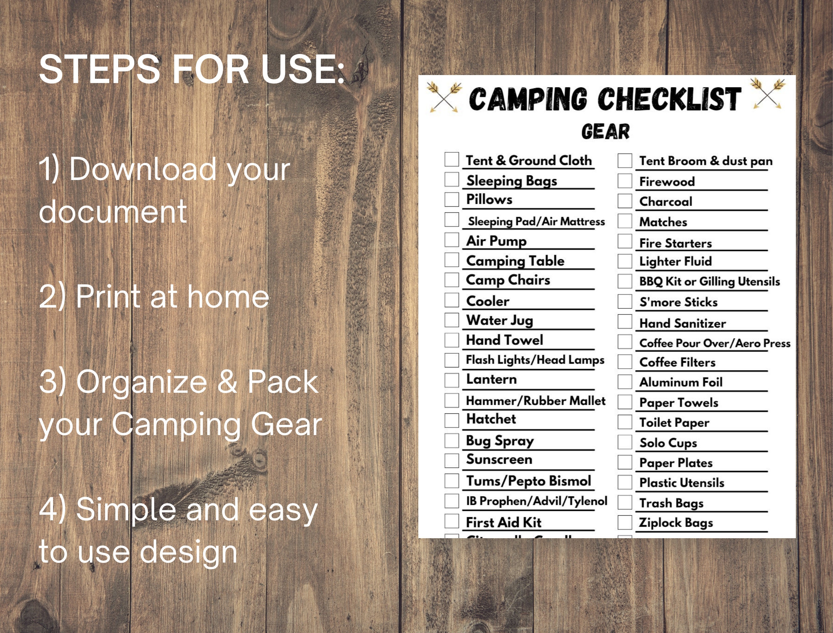 Editable Camping Checklist Camping Planner Pets Camping Printable