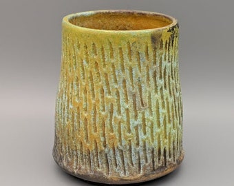 Grasshopper Raku Fired Ceramic Vase | Wheel-thrown Raku Vase | Pottery | Home Decor | Unique Gift