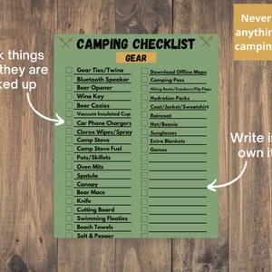 Editable Camping Checklist | Camping Planner | Pets Camping | Printable ...