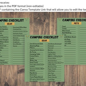 Editable Camping Checklist | Camping Planner | Pets Camping | Printable ...