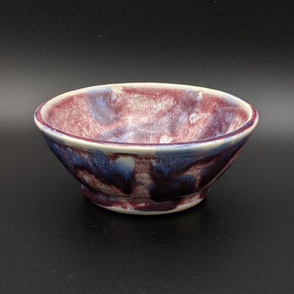 Blue Streaked Ceramic Bowl | Ice Cream Bowl | Wheel-Thrown Hand-Made Clay Bowl | Pottery | Gift Idea