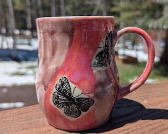 Butterfly Mug | Magical Ceramic Coffee or Tea Cup | Slip-casted Hand-Made Clay Mug | Pottery | Gift Idea
