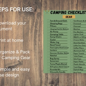 Editable Camping Checklist | Camping Planner | Pets Camping | Printable ...
