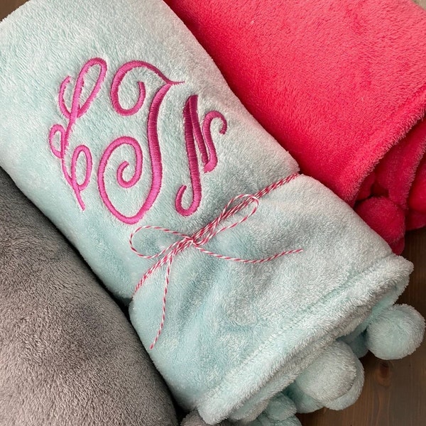 Pom Pom Throw Blanket Etsy