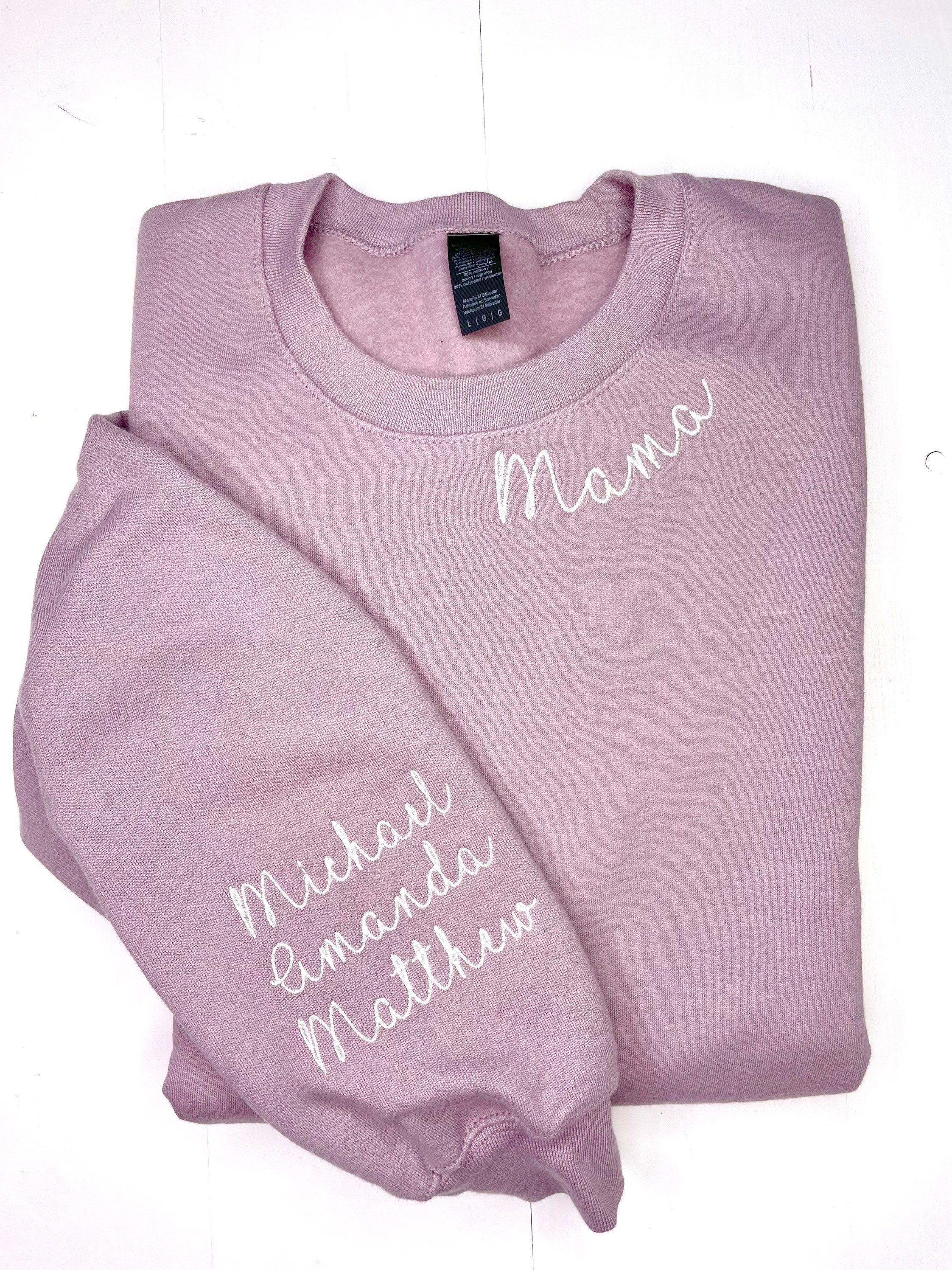 Purple Mama Sweatshirt With Childrens Name on Sleeve - Etsy Canada