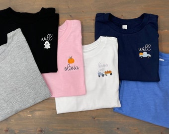 Kid’s Name Embroidered Shirt, Long Sleeve, Children’s Name Tshirt, Toddler Monogrammed Tee, Youth Bella Canvas Shirt, Boys Long Sleeve Shirt