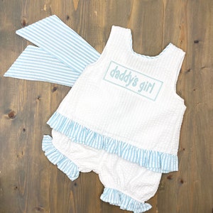 Daddys Girl Outfit, Embroidered Fathers Day Outfit, Seersucker Swing Back Set, I Love Dad, Toddler Ruffle Shirt, Beach Pictures Outfit