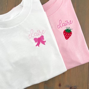 Girls Embroidered Shirt, Kids Name Tshirt, Personalized Girl Shirt, Toddler Monogrammed Tee, Youth Bella Canvas Shirt, Girls Valentine