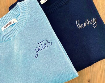 Boy’s Monogrammed Sweater, Toddler Embroidered Pullover, Custom Name Sweater, Toddler Boy Easter Outfit, Boys Personalized Name Shirt