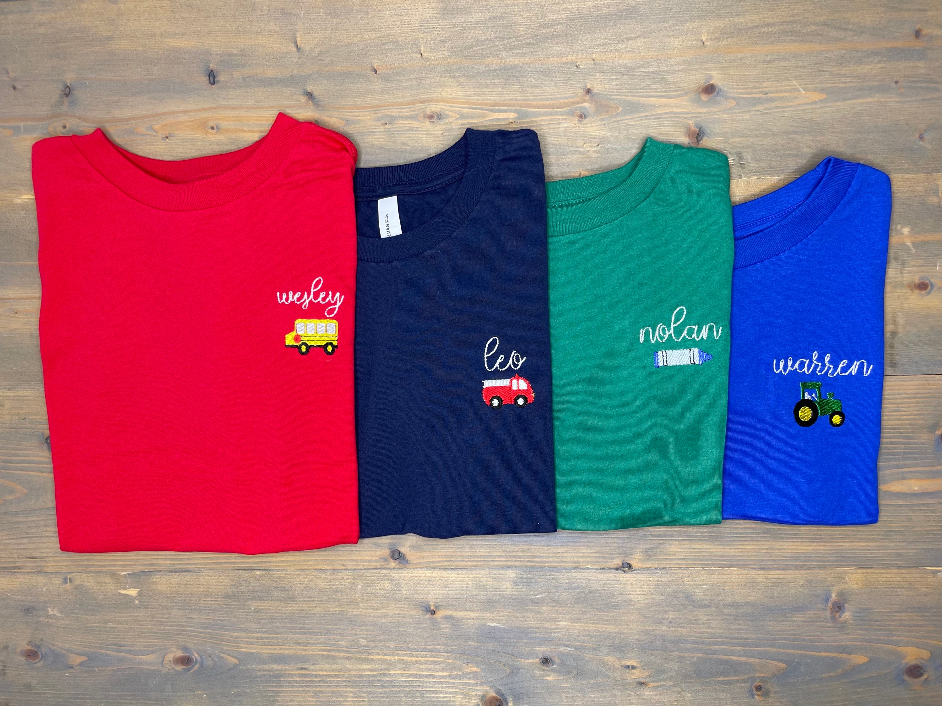 Kid’s Name Embroidered Shirt, Children’s Name Tshirt, Toddler Monogrammed Tee, Youth Bella Canvas Shirt, Boys Back to School Shirt