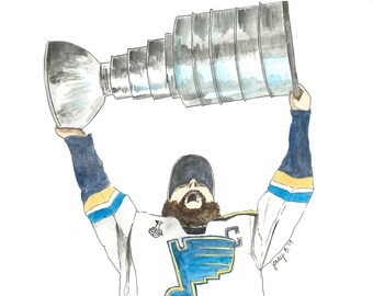 STL Blues watercolor illustration