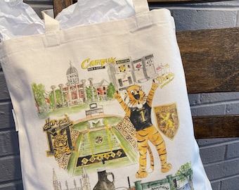 Columbia Missouri tote bag