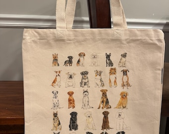 Dog breeds tote bag