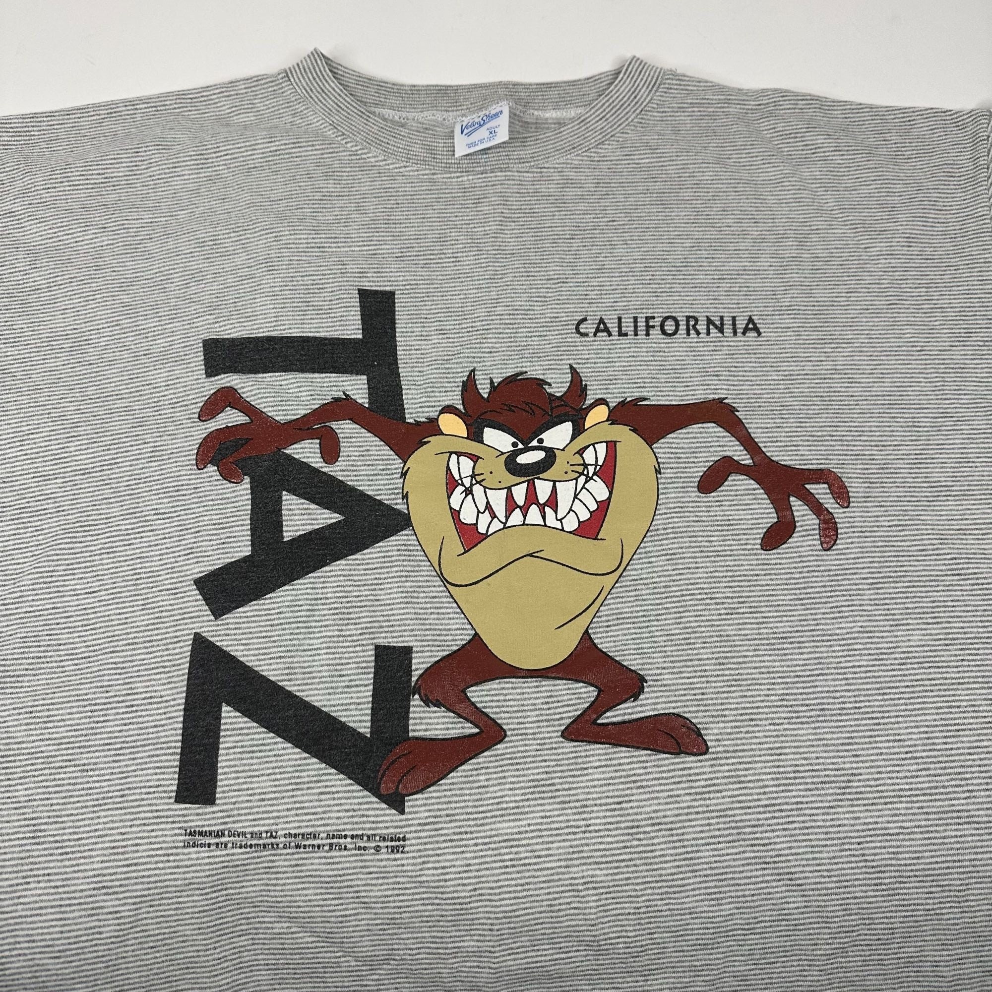 Vintage TAZ Looney Tunes 1992 Striped Tasmanian Devil Shirt XL - Etsy